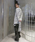 Tie-dye Print Collarless Jacket